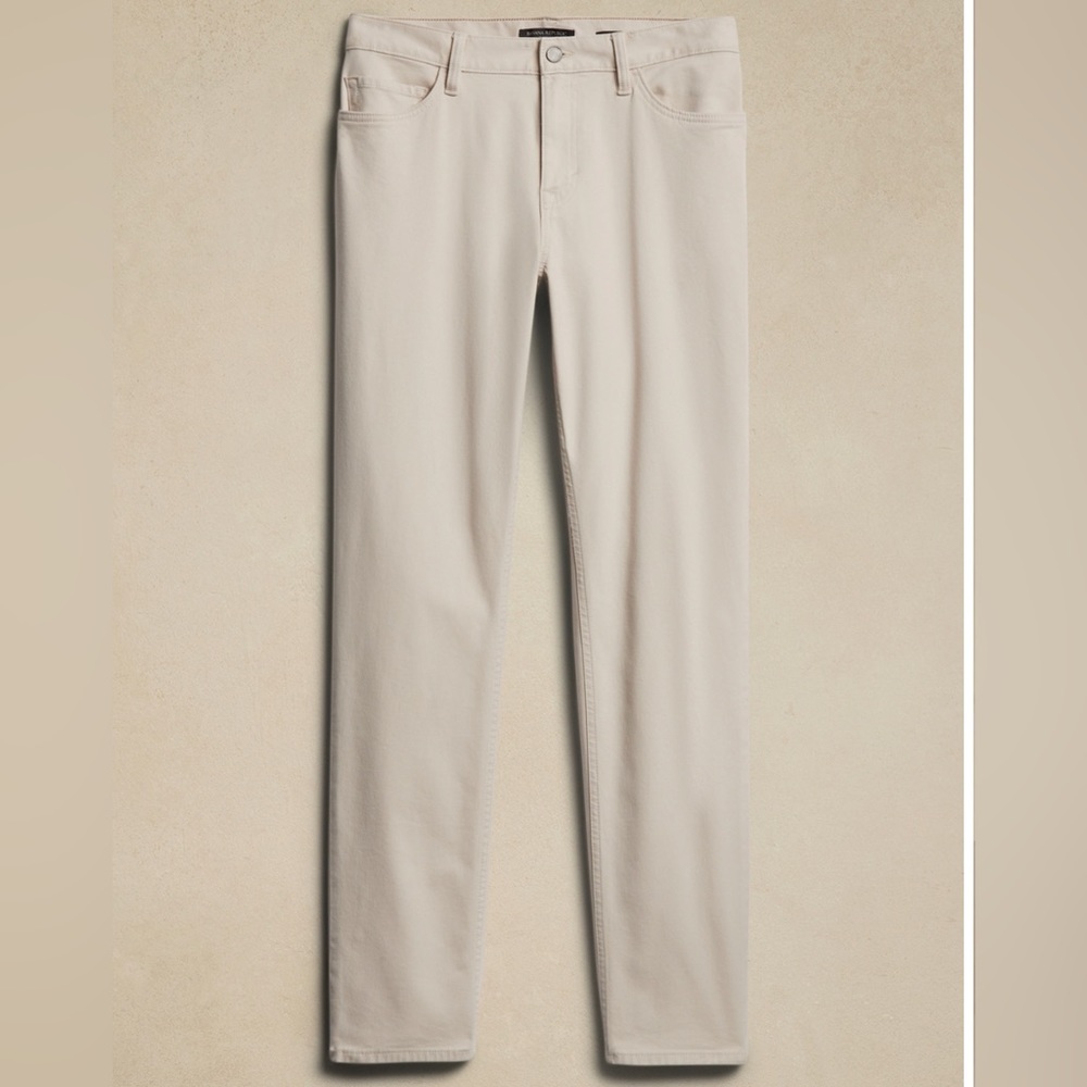 Banana Republic Slim Traveler Pant (Off White/Stone) in 28W 28L